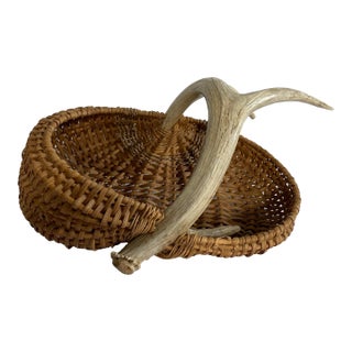 Vintage 1970’s Antler Basket For Sale