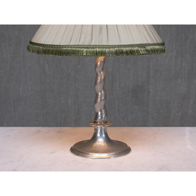 1920s Hammered Tin Model 6891 Table Lamp by Harald Notini, for Böhlmarks, Sweden, 1920s For Sale - Image 5 of 17
