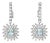 Late 20th Century 18K White Gold Pave Diamond Sunflower Drop Earrings Estate, Pair For Sale