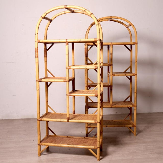 Vintage Bamboo Bookcases, Italy, 1970s, Set of 2 For Sale - Image 14 of 18