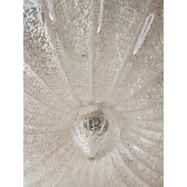 Mid-Century Modern Traditional Italian White Graniglia" Budino"Murano Glass Flush Mount in 70' Style For Sale - Image 3 of 10