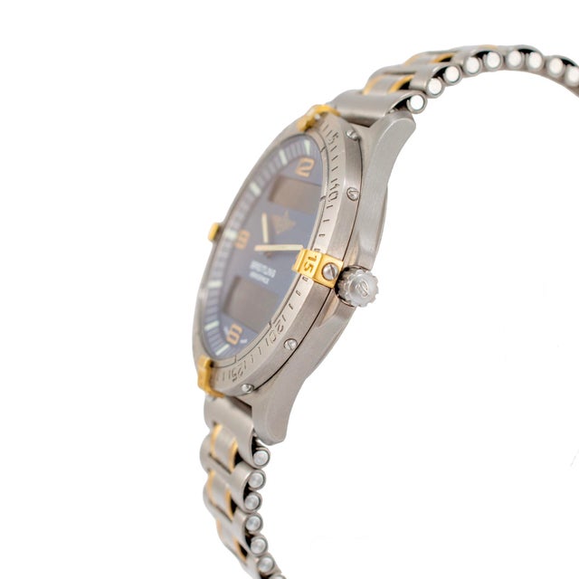 Breitling Breitling Aerospace 40mm F56062 Blue Dial Titanium Two Tone Quartz Watch For Sale - Image 4 of 10