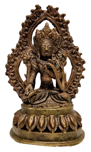Tibetan Bronze Deity on Lotus Base