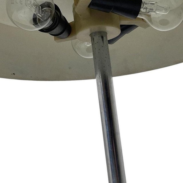 Mid-Century Modern Table Lamp with Black Base, Gray Shade & Chrome Upright For Sale - Image 6 of 11