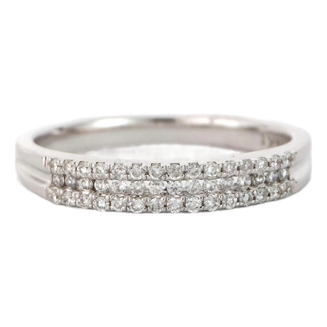 14k Gold Ring With 0.3 Carat Diamonds Size 7 Resizable For Sale
