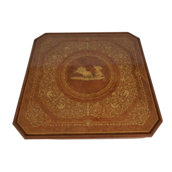 Vintage Italian Marquetry Convertible Roulette, Chess and Card Game Table For Sale
