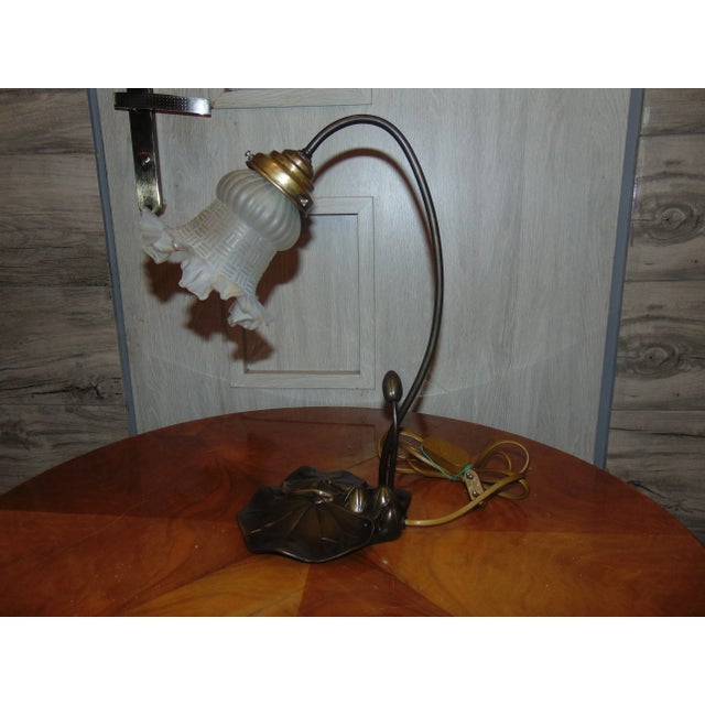 Brown Mid-Century Brass Table Lamp For Sale - Image 8 of 8