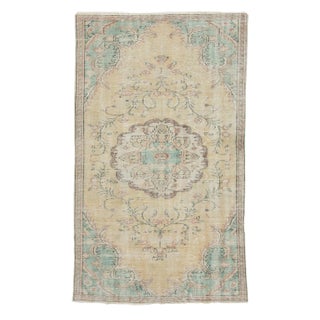 1960s Vintage Washed Out Turkish Rug- 4′9″ × 8′ For Sale