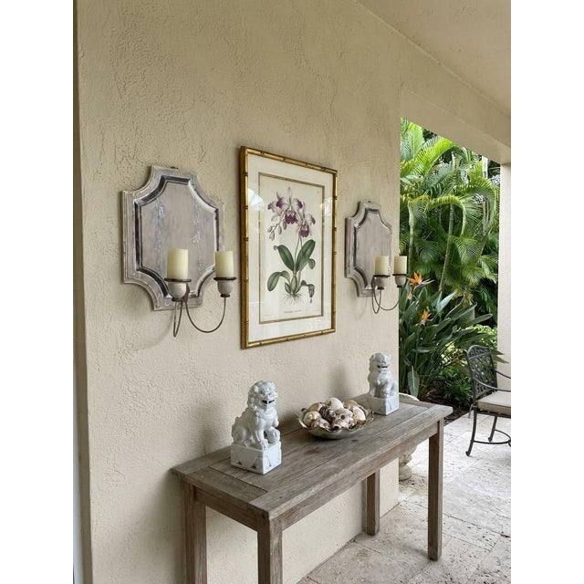 Wood Pair of Vintage French Country Distressed Wooden Wall Sconces For Sale - Image 7 of 12