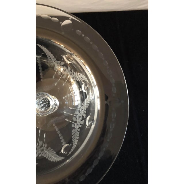 Transparent Antique 1900s Pairpoint Steuben Erickson Cut Crystal Compote For Sale - Image 8 of 13