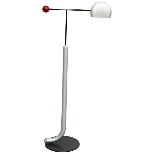 Tomo Floor Lamp Black, Silver & Red by Toshiyuki Kita for Bilumen, 1980s For Sale - Image 16 of 16