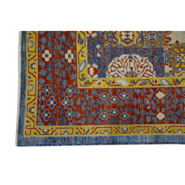 Turkish Oriental Hand Knotted Rug Turkish Antique Look Oushak 6'4" x 8'10" For Sale - Image 3 of 6