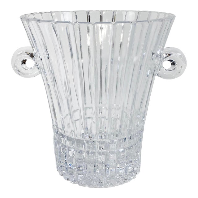 Vintage French Cut Glass Ice Bucket or Vase For Sale