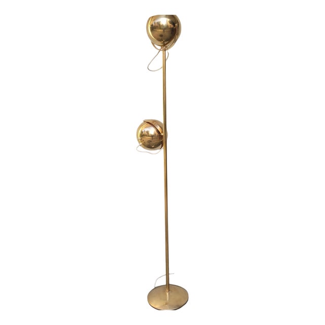 Two-Light Brass Floor Lamp by Goffredo Reggiani, Italy, 1960s For Sale
