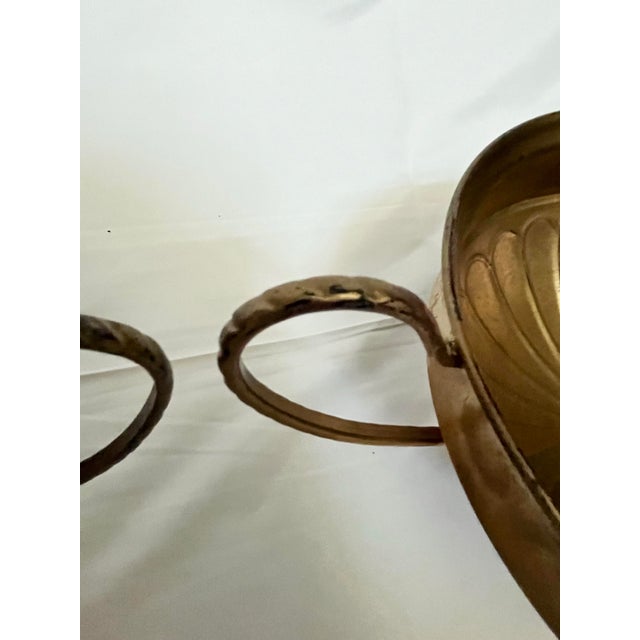 Metal Vintage Gilt Finish Trophy Urns – Pair With Aged Patina For Sale - Image 7 of 10