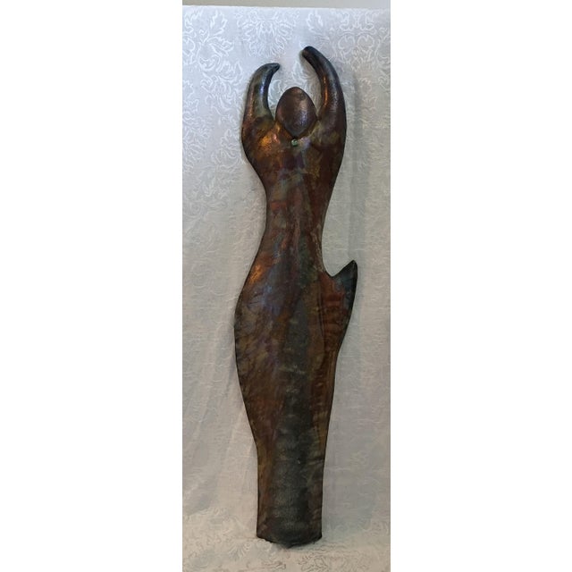 1980s Dalia Riesel Modernist Stylized Female Figurine Patinated Bronze Wall Sculpture - Ed. VI For Sale - Image 12 of 18