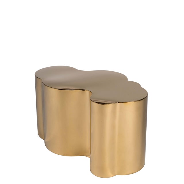 The New Kate Free Form Coffee Table in Gold With Acrylic Top For Sale - Image 4 of 8