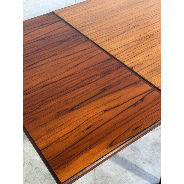 Rosewood Dining Table With Expandable Pull Out Draw Leaves Sejling Skabe Denmark 1960s For Sale - Image 9 of 9
