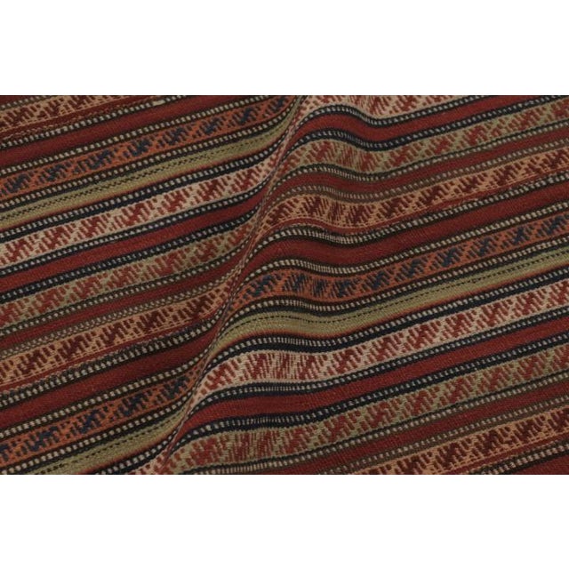 Textile Vintage Persian Kilim, Dense Geometric Tribal Patterns in Stripes - Rug & Kilim For Sale - Image 7 of 10
