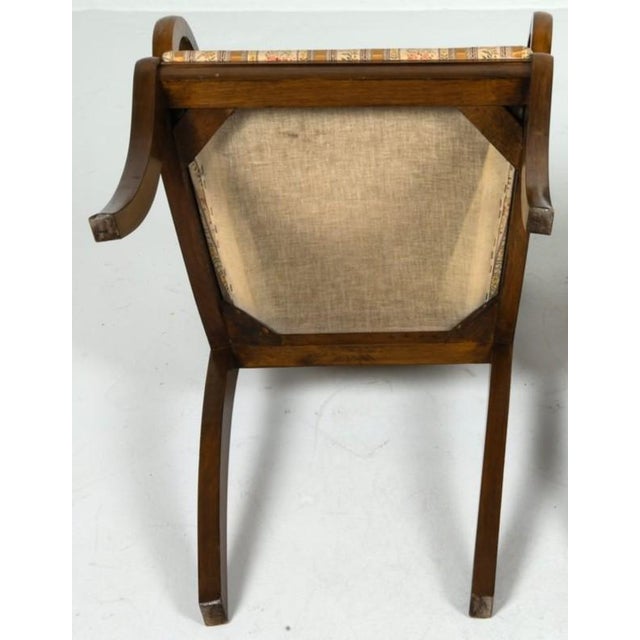 Set 8 Fine Regency Dining Chairs W Brass Inlay & Saber Front Legs For Sale - Image 10 of 11