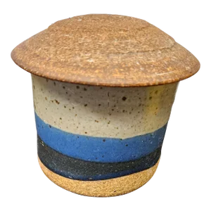 Mid Century Studio Pottery Covered Sugar by Master Potter Byron Temple