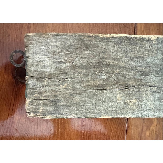1910–1925 Canoe Rides 5 Cents Wood Sign, 34”x3.5” For Sale - Image 4 of 11