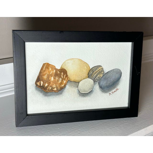 Contemporary Original Watercolor Painting Rock Collection For Sale - Image 3 of 5
