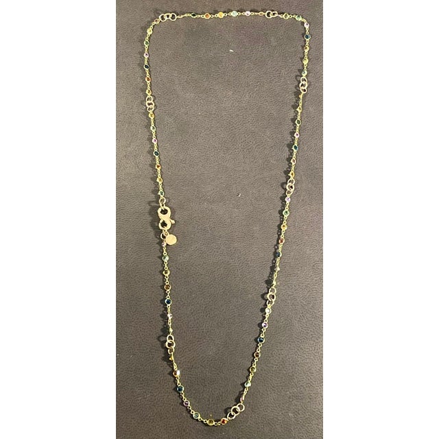 Bezel-Set Multi-Sapphire Station Necklace 18kt Yellow Gold by Designer dc For Sale In New York - Image 6 of 18