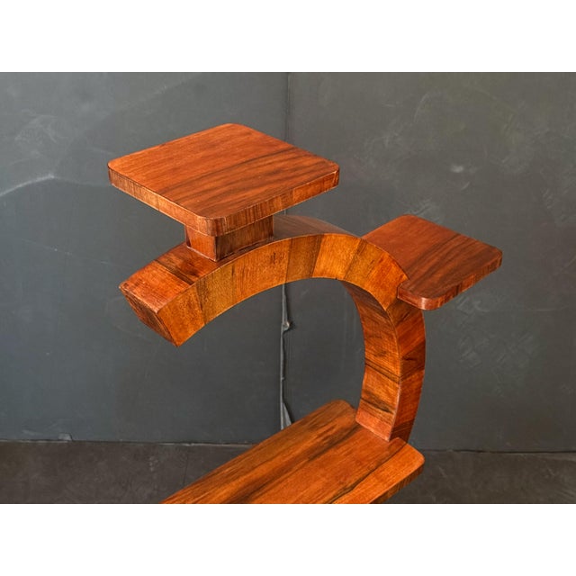 Brown Art Deco Plant Stands or Etageres of Figured Walnut - Individually Priced For Sale - Image 8 of 11