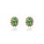 Not Yet Made - Made To Order Oval Cut Emerald Halo Diamond Stud Earrings - 2 Pieces For Sale - Image 5 of 9