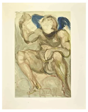 Salvador Dali, The Angel of Mercy, Woodcut, 1963
