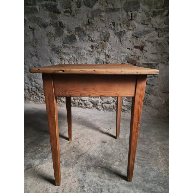 French Pine Side Table with Drawer, 19th Century For Sale - Image 17 of 18