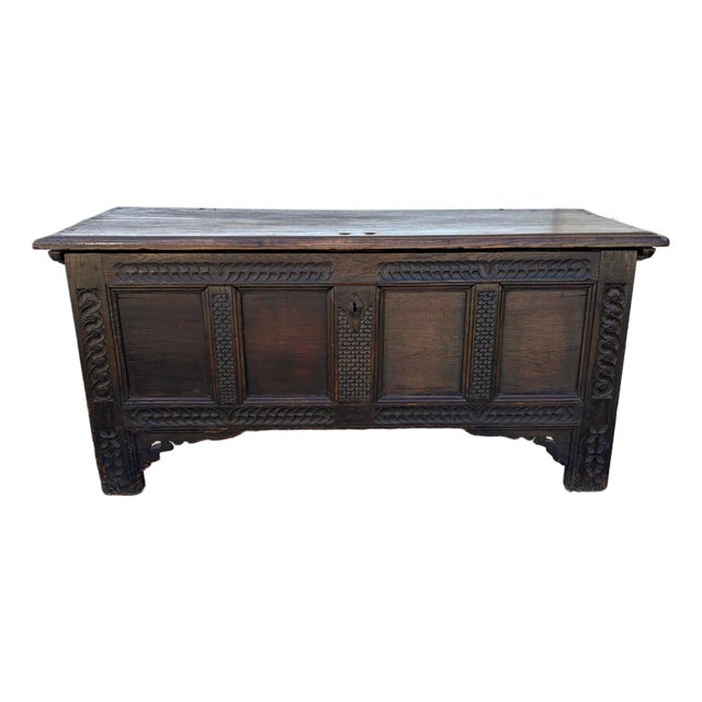 English Oak Blanket Chest / Box c.1680 For Sale