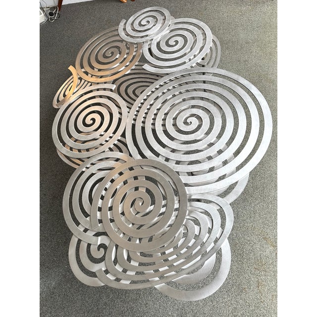 Contemporary Stainless Steel Spiral Coffee Table by Antonio Cagianelli, Italy For Sale - Image 9 of 12