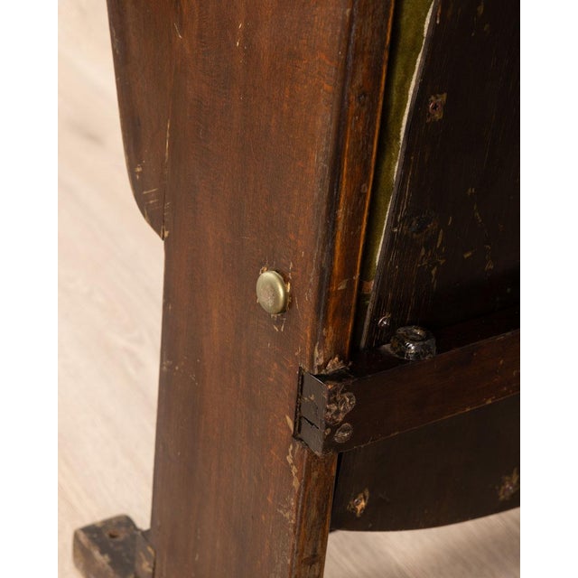 Vintage Italian Cinema Chair in Green Velvet For Sale - Image 11 of 12
