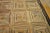 Camel 1890s Camel Log Cabin Folk Art American Hooked Rug 4' 5' 'X 4' 5'' Wowen Wool Carpet For Sale - Image 8 of 13
