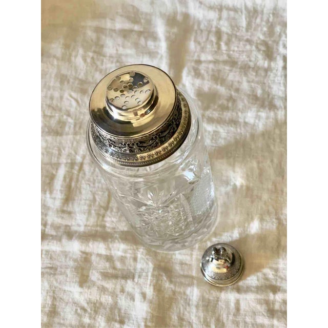 Vintage Louis XVI Shaker in Cut Crystal and Silver-Plated Metal, 1930s For Sale - Image 4 of 11