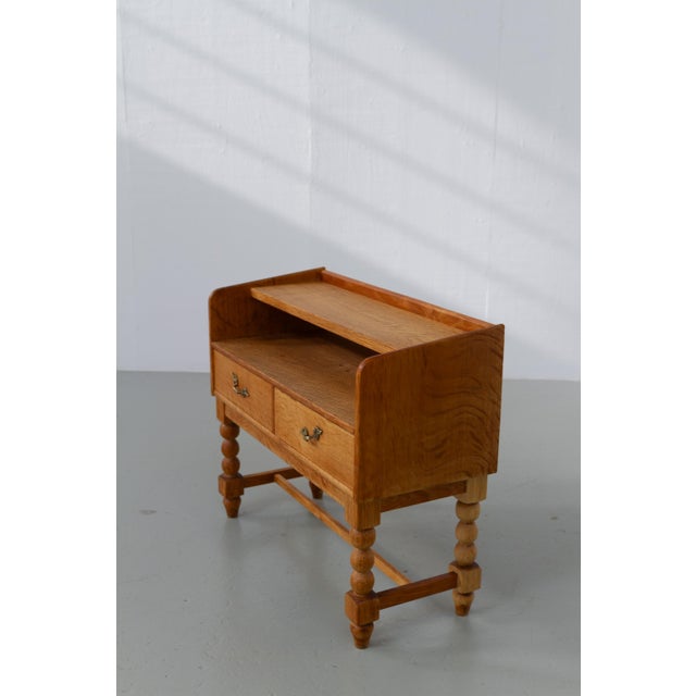 Brown Brutalist Danish Oak Bedside Table, 1970s For Sale - Image 8 of 18