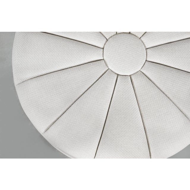 Mid-Century Modern Round Sunburst Ottoman, 1960s For Sale - Image 12 of 13