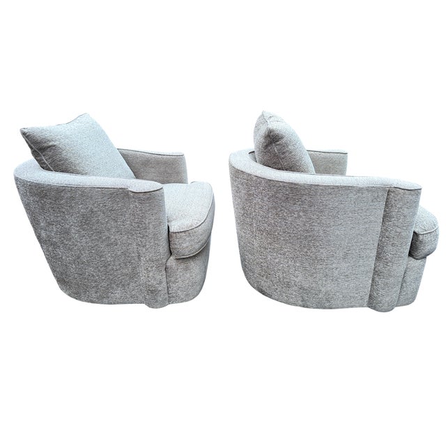 Early 21st Century Bernhardt Tara Swivel Arm Chair - A Pair For Sale - Image 5 of 14