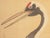 Tan XL Meiji Era "Two Cranes" by Kishida Kinkoku, Japanese Silk Scroll Painting in Wooden Case For Sale - Image 8 of 17