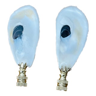 1960s Oyster Shell Lamp Finials - a Pair For Sale
