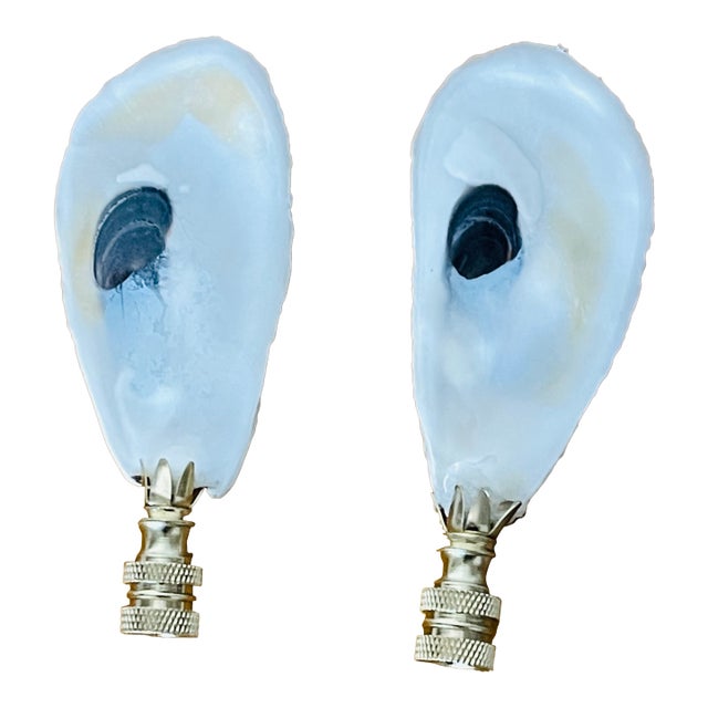 1960s Oyster Shell Lamp Finials - a Pair For Sale