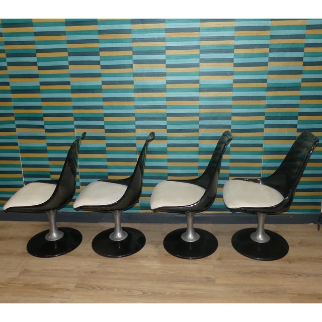Seventies! a stylish designer chair typical of the space age era made in the usa by chromcraft the plastic shell is...