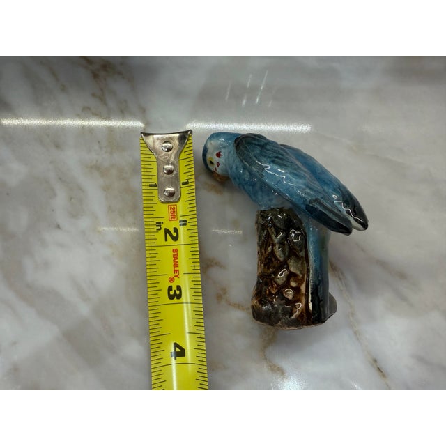 Blue Vintage Blue Parakeet Salt and Pepper Shakers, Coordinating Pair For Sale - Image 8 of 10