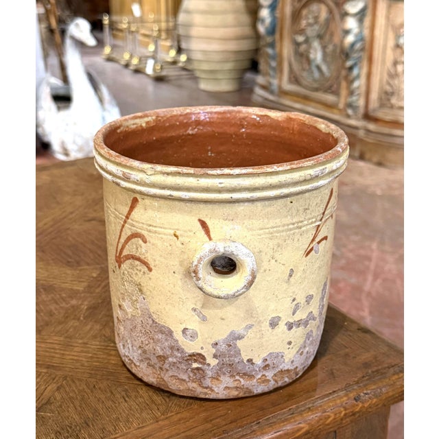 19th Century French Provence Glazed Terracotta Storage Pot With Lid For Sale - Image 4 of 8