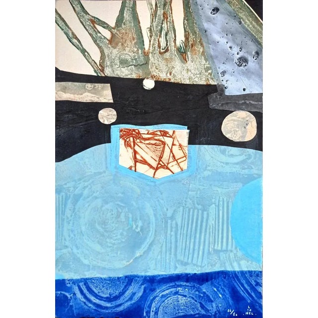 Lionel Perrotte, Abstract Composition, Original Carborundum Etching, 1980s For Sale - Image 8 of 8