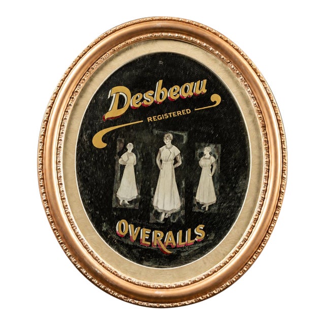 Antique Desbeau Framed Advertising Mirror For Sale