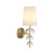 Contemporary Matthew Izzo Home Demi Antique Brass and Stacked Acrylic Hemisphere Detail Wall Sconce With White Shade For Sale - Image 3 of 9