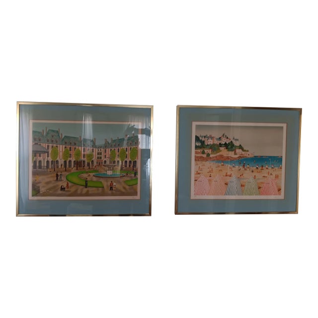 1980s Pair of Fanch Ledan Signed, Numbered Lithographs For Sale